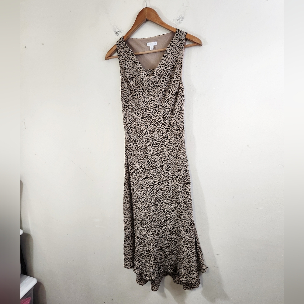 y2k Silk Cheetah Print Midi Dress